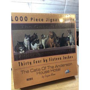 SunsOut Jigsaw Puzzles 1000 Piece THE CATS OF ANDERSON HOUSE HOTEL 34x16” NEW
